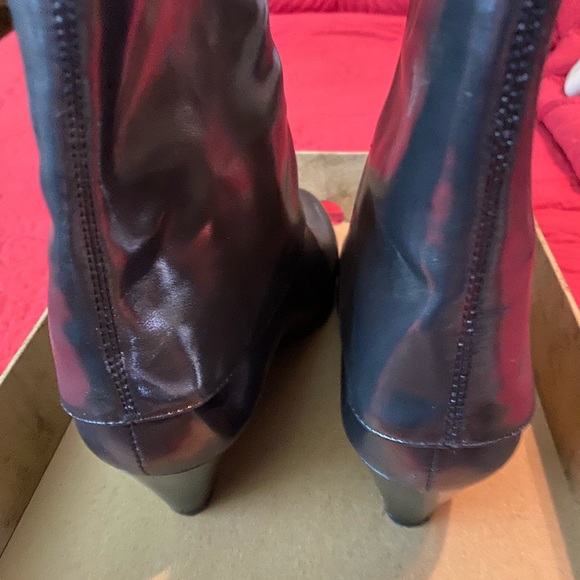 Charcoal Gray Shiny, 2 inch heel Booties. - Picture 4 of 5